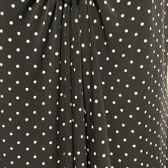 Spanner Black with White Polka Dots Sleeveless V Neck Maxi‎ Dress Size S - Picture 7 of 12